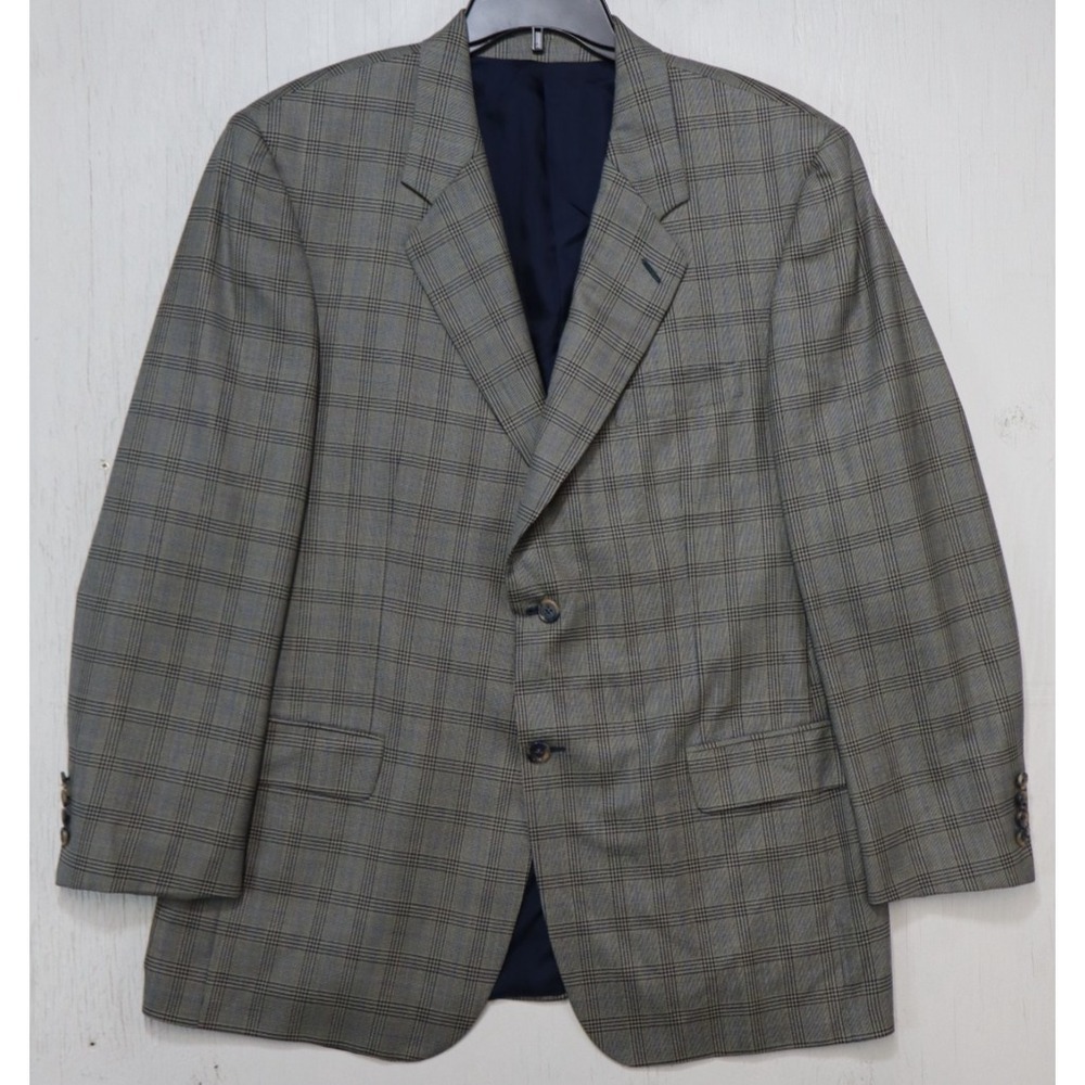 Vintage Nordstrom Sport Coat 46L Wool Glen Plaid Prince Of Whales Calvino Vitale